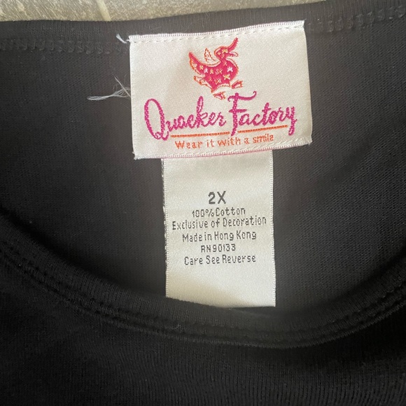 Quacker Factory “Frightful Nights” 2X Vintage Black top, MADE IN HONG KONG - Picture 3 of 5